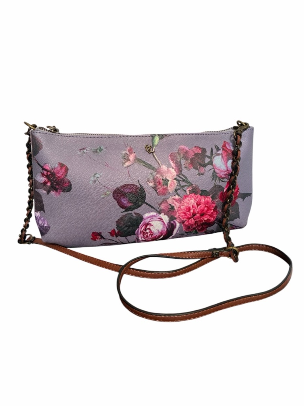 Elliott Lucca Artisan Floral Vintage Rose Crossbody Clutch Bag